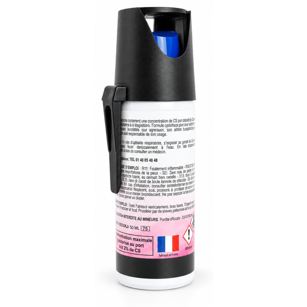 spray de défense au poivre rose pour femme 50ml - vue de profil