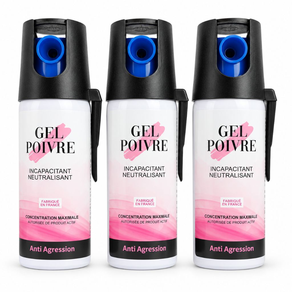 lot de 3  Bombes au poivre femme 50 ml gel vprotec