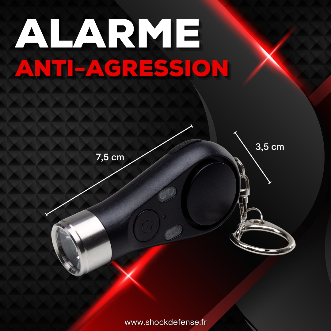 information Alarme anti-agression 3 en 1 lampe pas cher