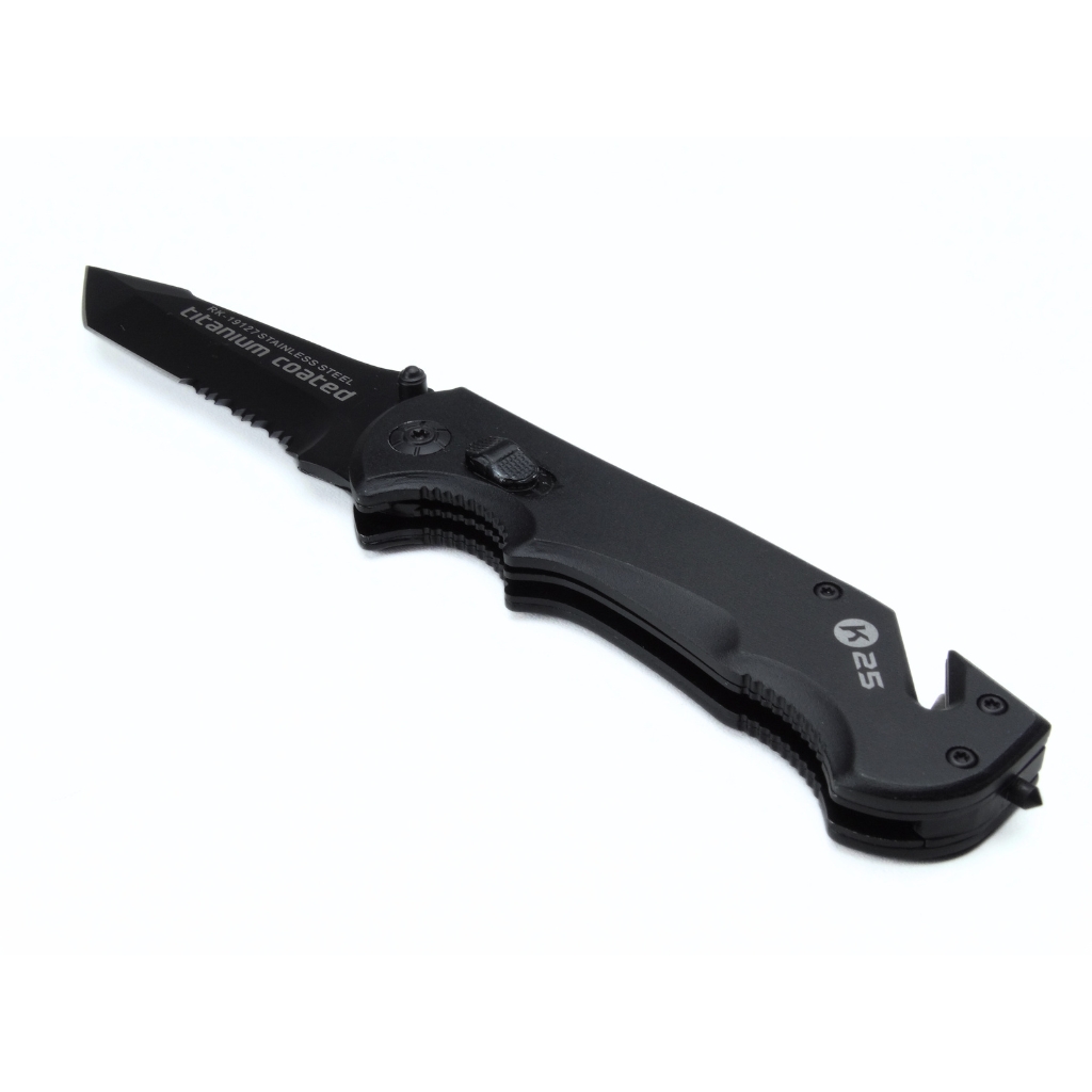 Couteau tactique noir brise vitre coupe sangle pas cher