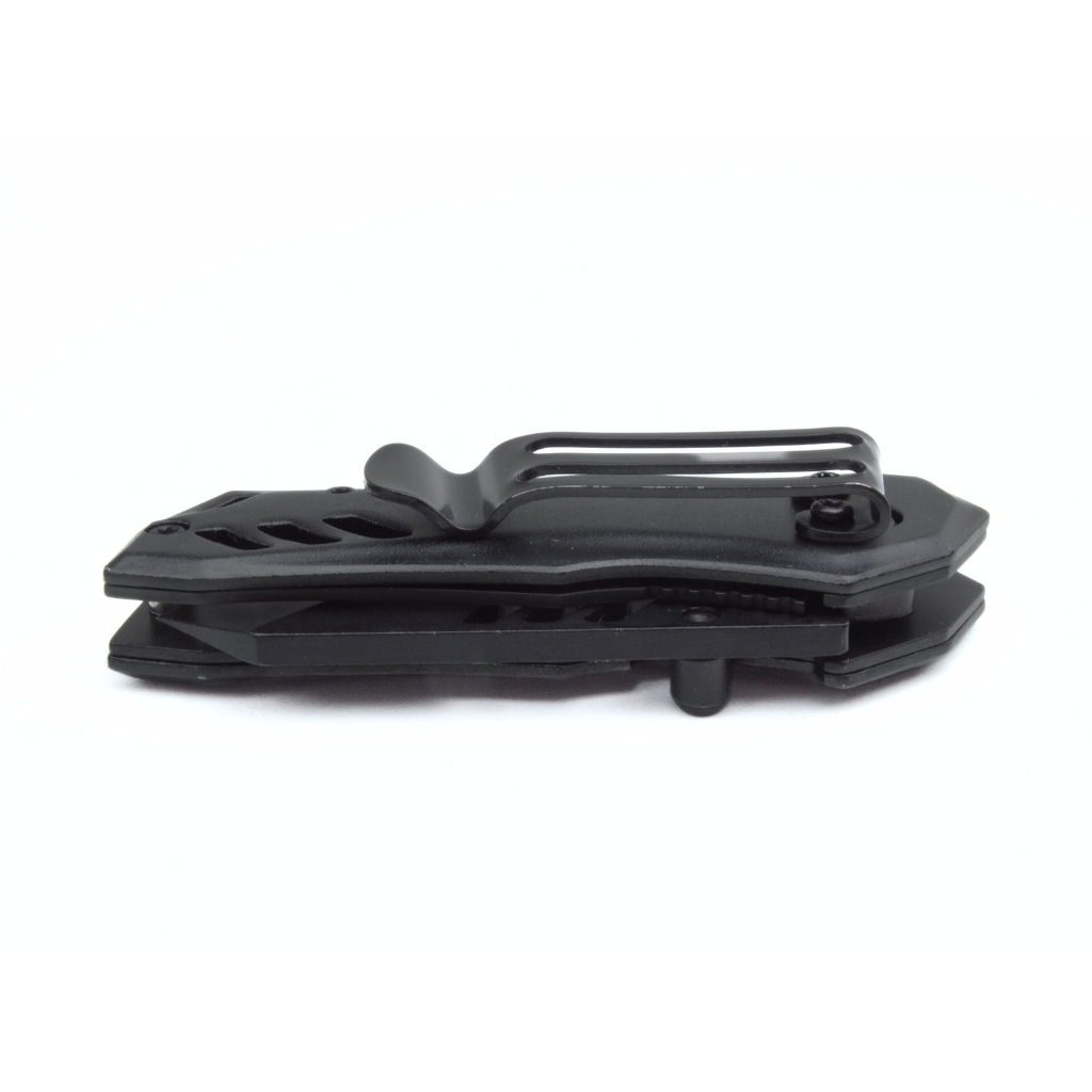 Couteau de poche K25 noir lame 5 cm clip ceinture