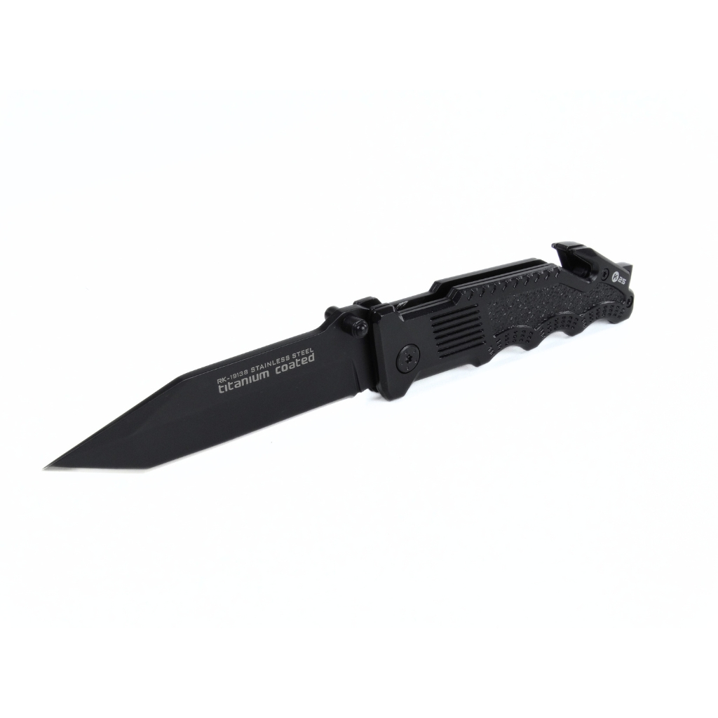 Couteau pliant tactique avec coupe ceinture et brise vitre lame 8,5 cm