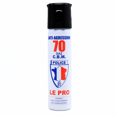 Bombe de défense au gaz cs 75 ml