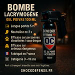 Bombe poivre lacrymogène puissante gel