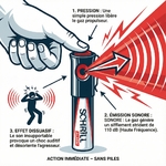 Alarme antiagression schrill sonore haute fréquence 110 dB