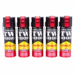 Pack de 5 Bombes lacrymogènes Jet Poivre 63 ml longue portée