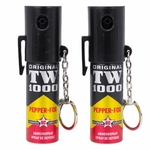 Lot de 2 bombes au gaz poivre porte-clé 15 ml