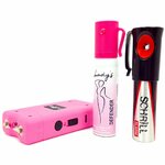 Kit de défense Lady's avec shocker électrique bombe gel poivre et alarme anti-agression