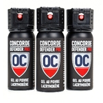 Bombe au poivre 50 ml concorde defender pro - pack de 3 - shockdefense