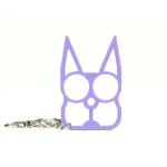 Poing Américain Femme Tête de Chat Violet - Porte-clés Autodéfense