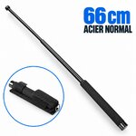 Matraque de défense télescopique A10 Equipment 66 cm en acier noir, déployée, grande allonge