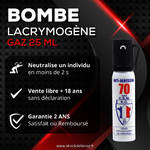 Aérosol de défense gaz cs 25 ml