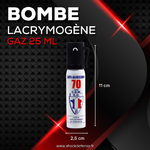 Bombe de défense gaz cs 25 ml