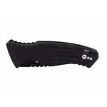 Couteau pliant tactique noir avec scie lame 9 cm