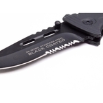 Couteau tactique noir avec scie lame 9 cm