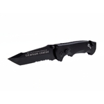 Couteau tactique noir brise vitre coupe sangle