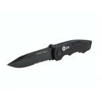 Couteau pliant noir K25 lame avec scie 8 cm