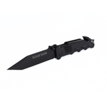 Couteau pliant tactique avec coupe ceinture et brise vitre lame 8,5 cm