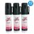 pack de 3 Bombes lacrymogènes gel poivre 25 ml pour protection personnelle féminine rose