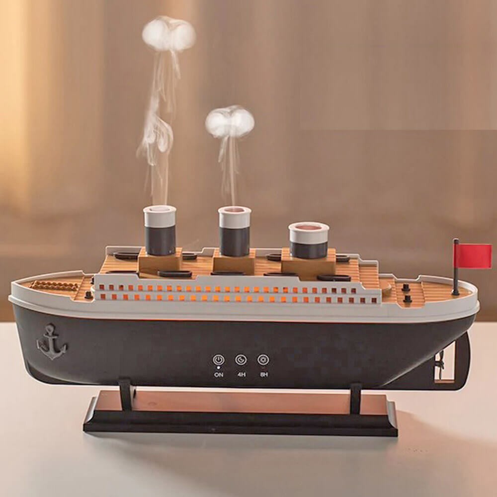 Humidificateur d\'air 250mL design bateau | Aromathérapie & Veilleuse | Accessoire décoratif et utile