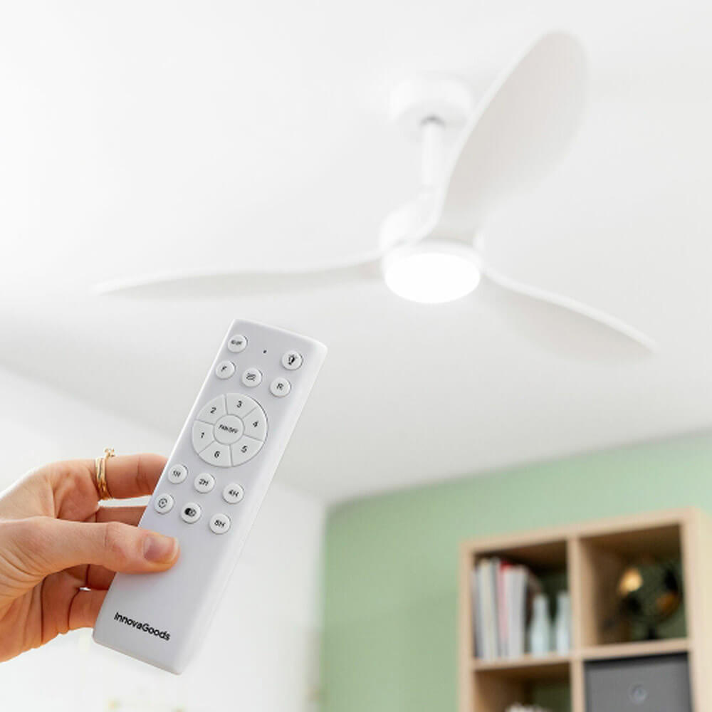 Ventilateur de plafond Inoovagoods blanc avec lumière