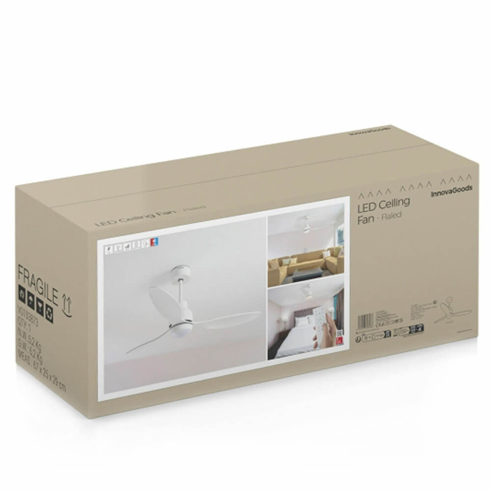 Ventilateur de plafond Inoovagoods blanc avec lumière