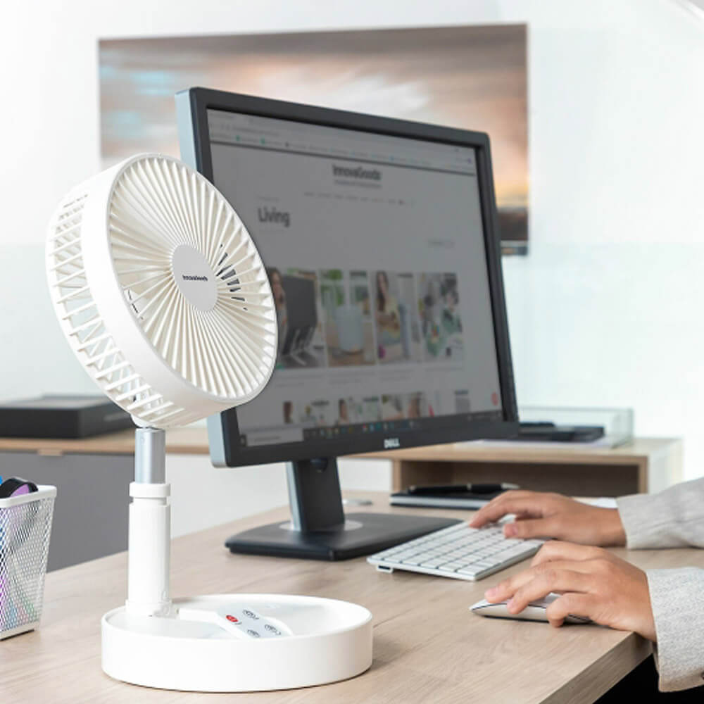 Ventilateur blanc sur pied sans fil multifonction innovagoods