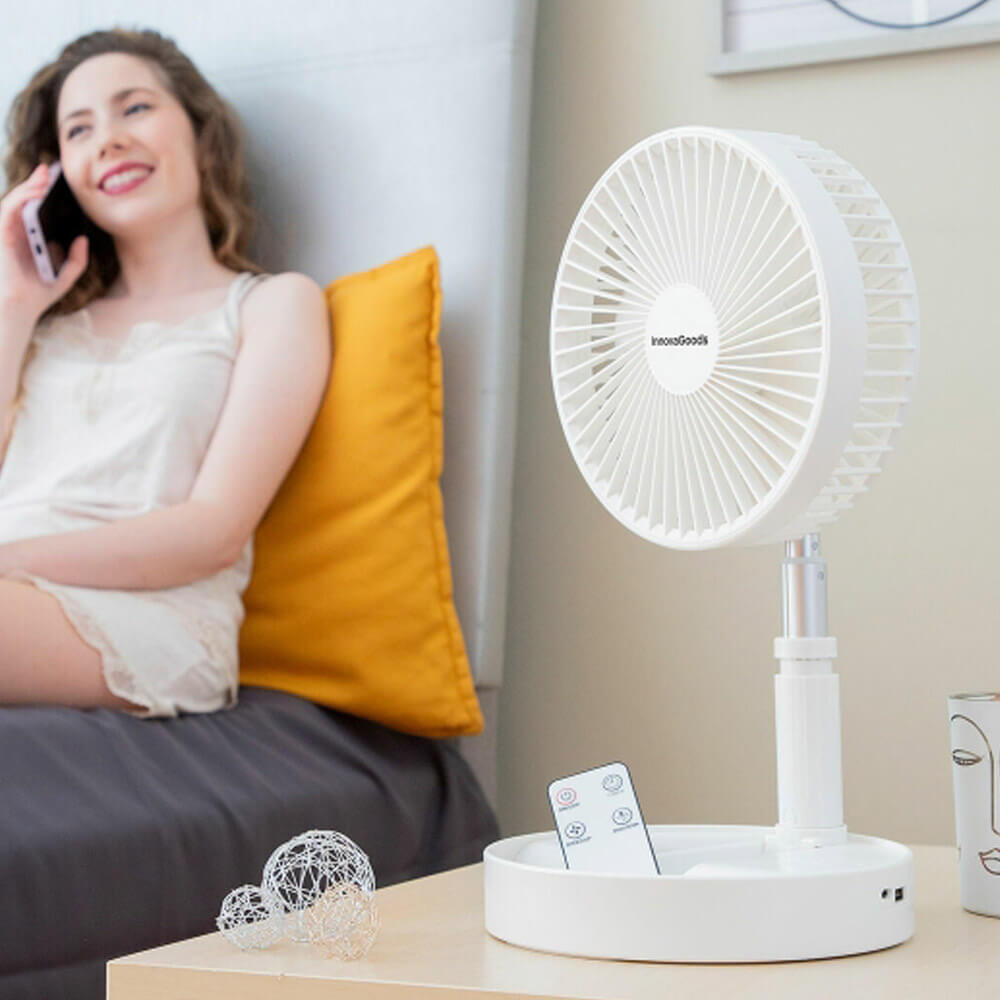 Ventilateur blanc sur pied sans fil multifonction innovagoods