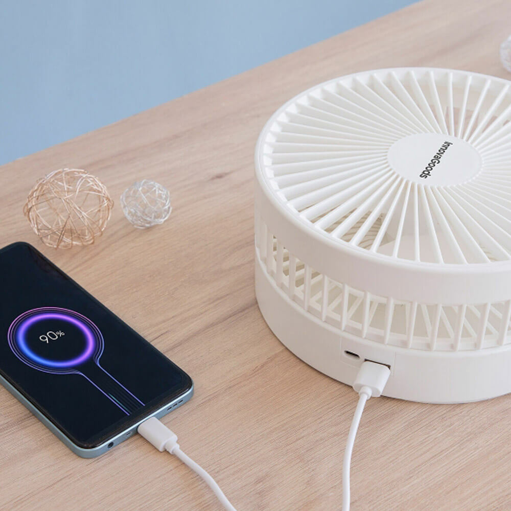 Ventilateur blanc sur pied sans fil multifonction innovagoods
