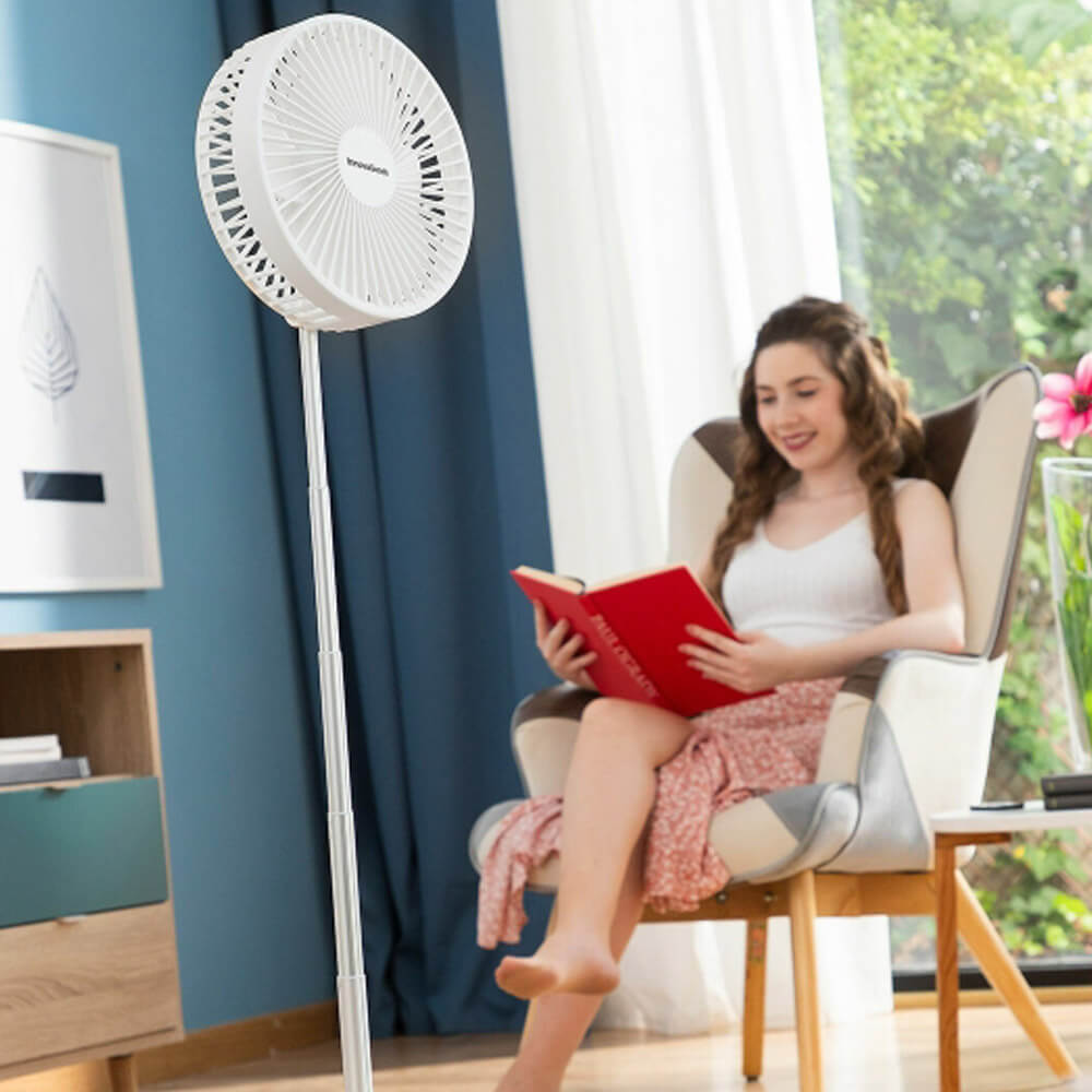 Ventilateur blanc sur pied sans fil multifonction innovagoods