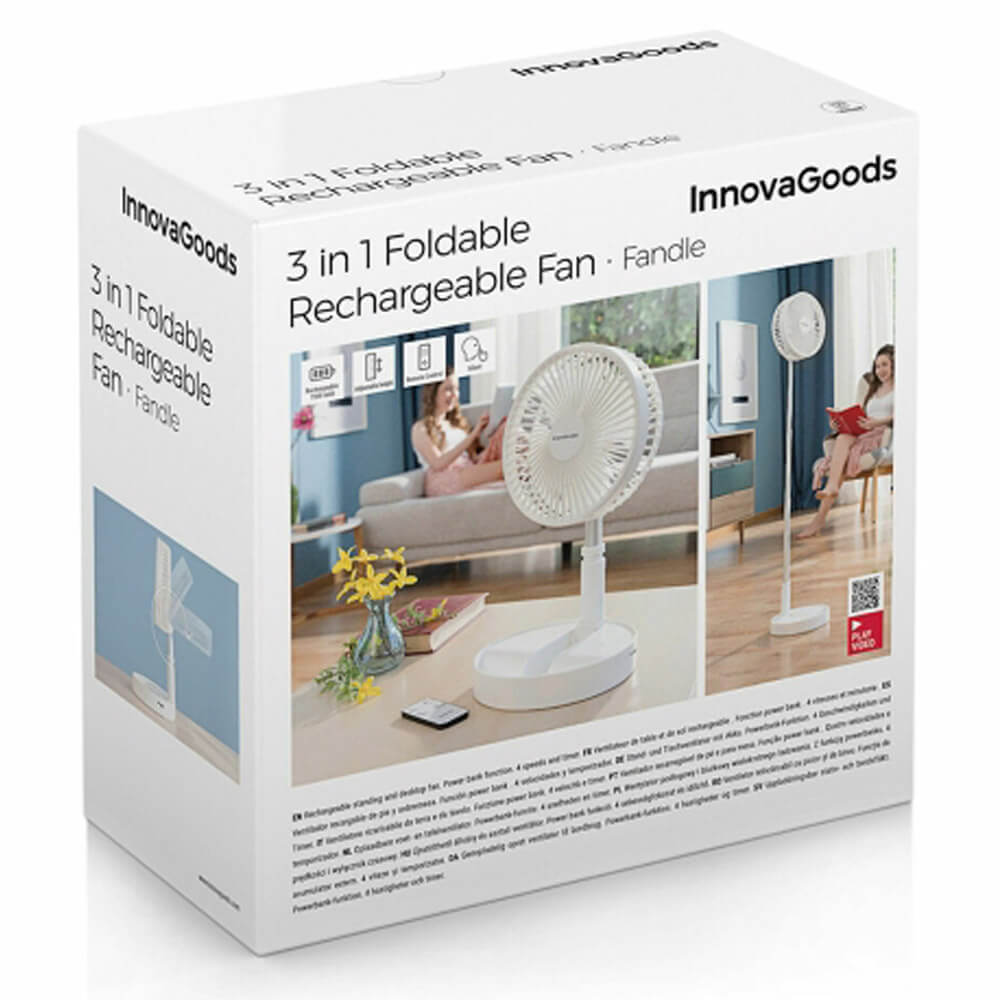 Ventilateur blanc sur pied sans fil multifonction innovagoods