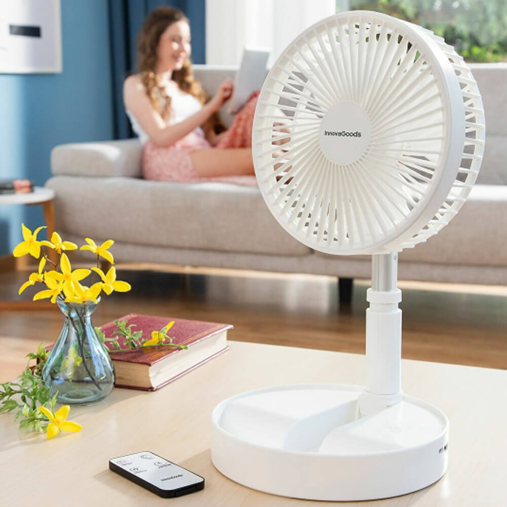 Ventilateur blanc sur pied sans fil multifonction innovagoods