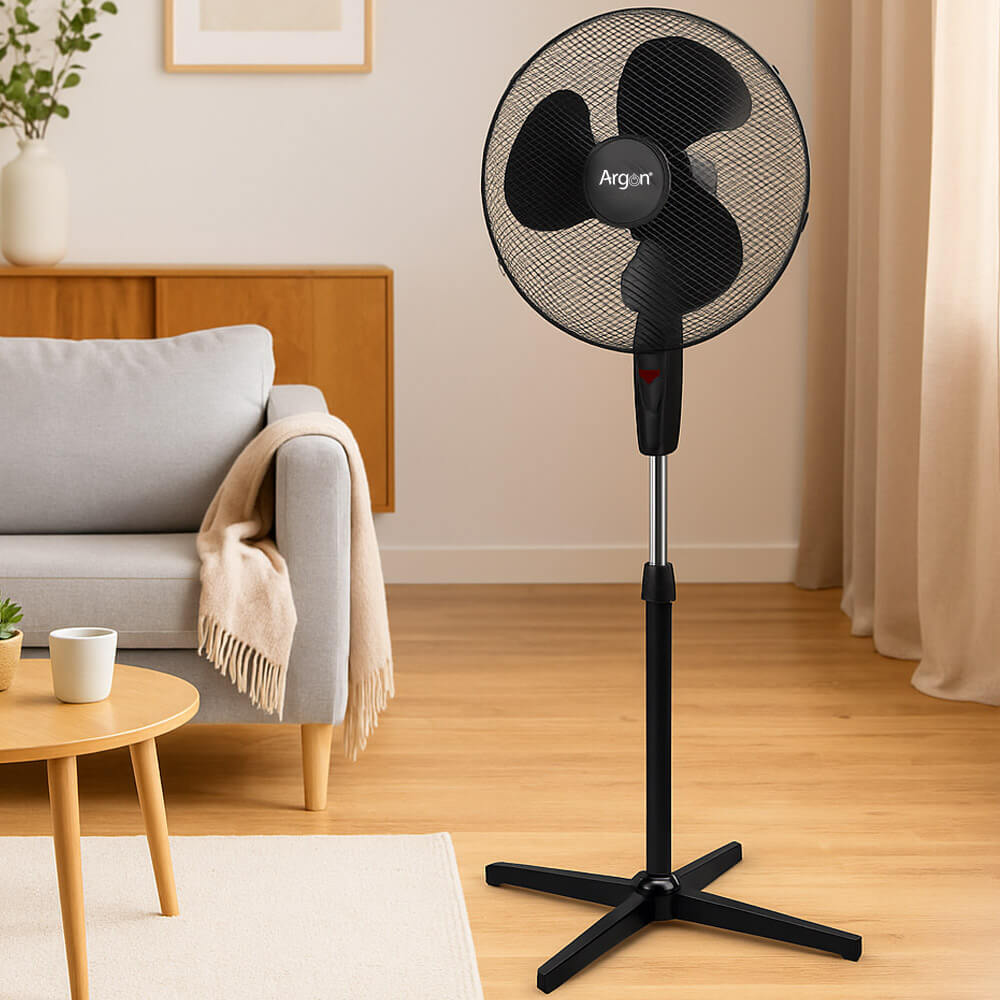Ventilateur sur pied noir