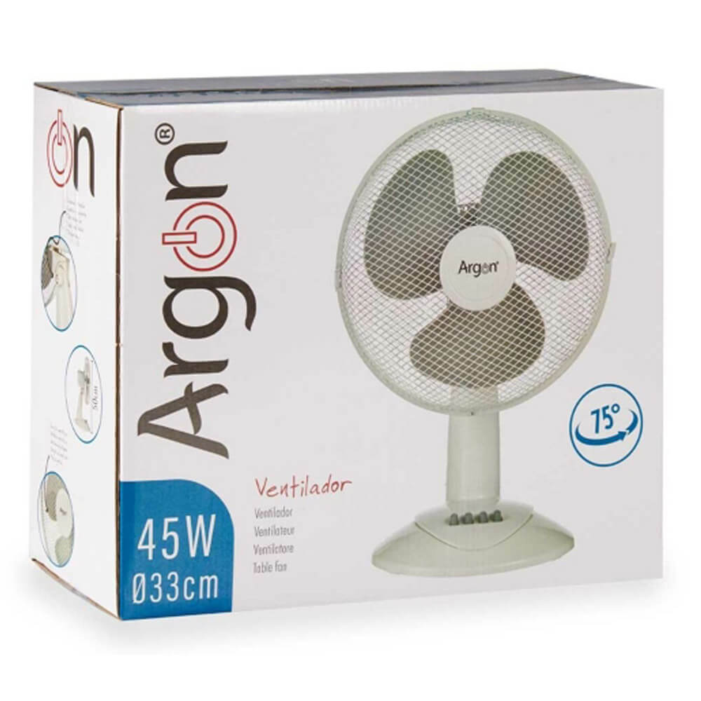 Ventilateur de bureau blanc Argon