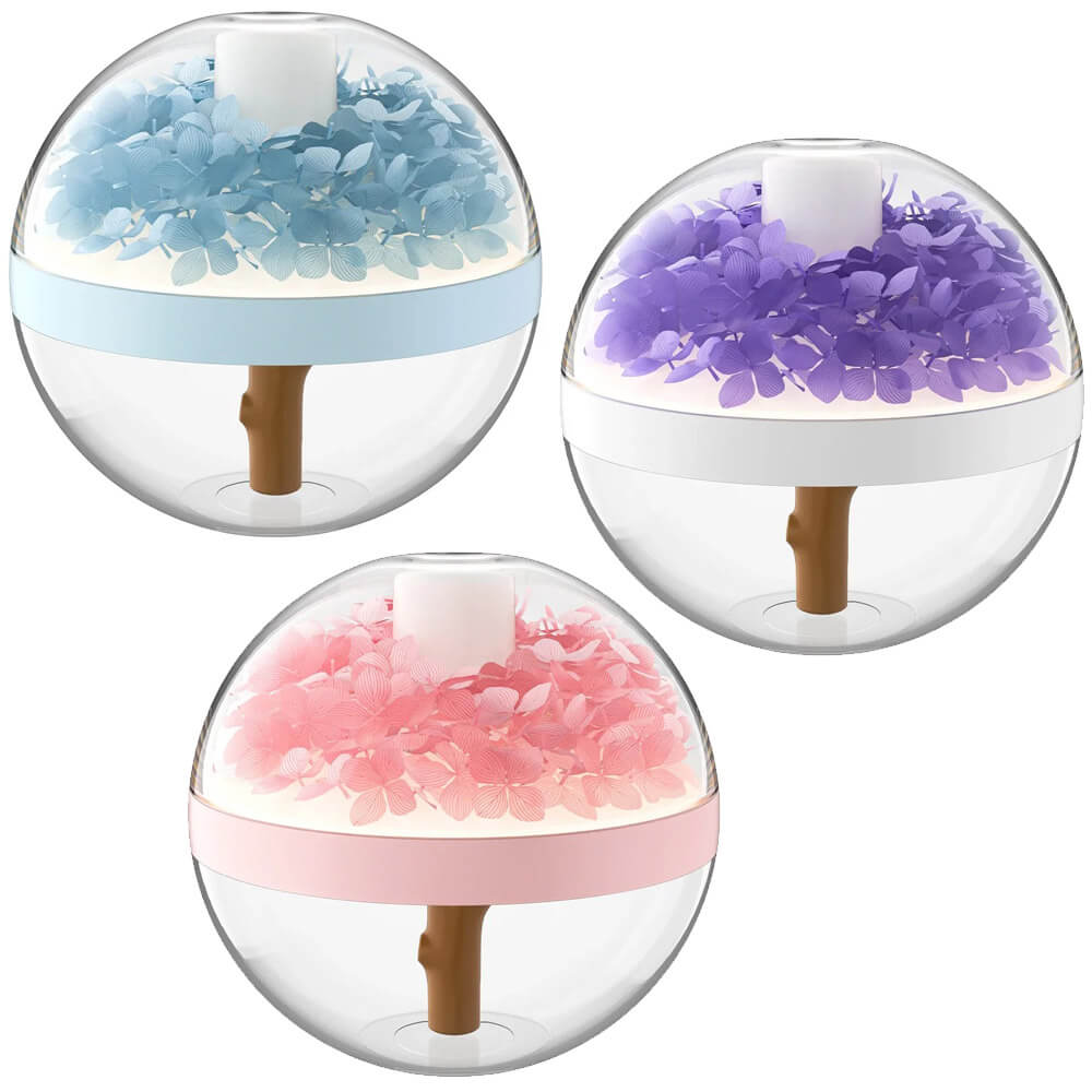 Humidificateur design floral coloré avec veilleuse