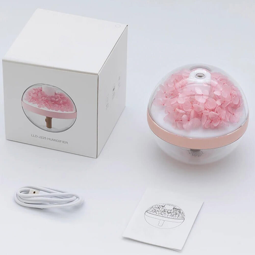 Humidificateur design floral coloré avec veilleuse