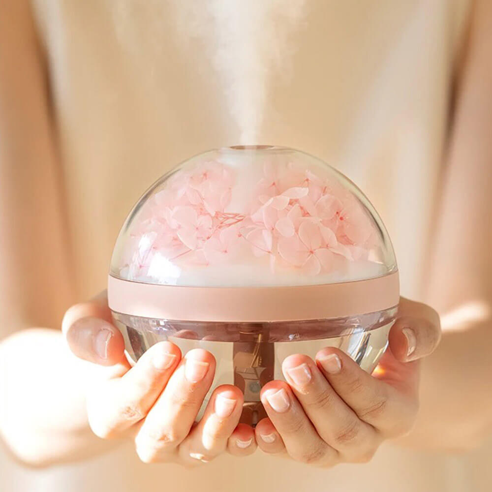 Humidificateur design floral coloré avec veilleuse