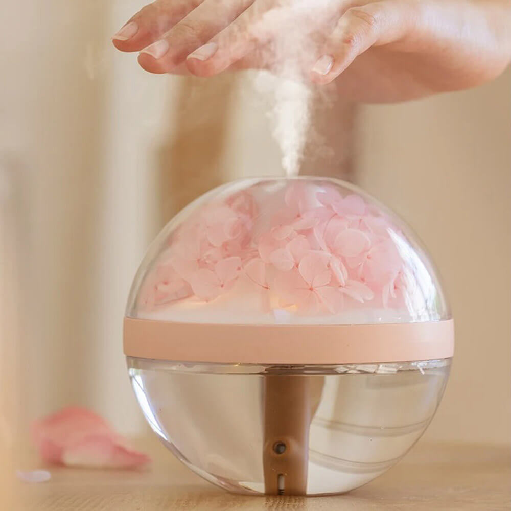 Humidificateur design floral coloré avec veilleuse