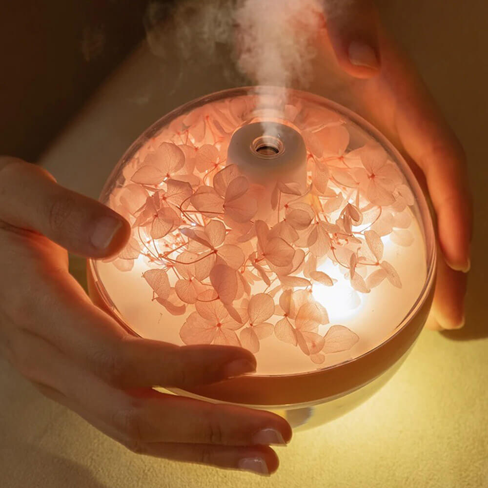 Humidificateur design floral coloré avec veilleuse