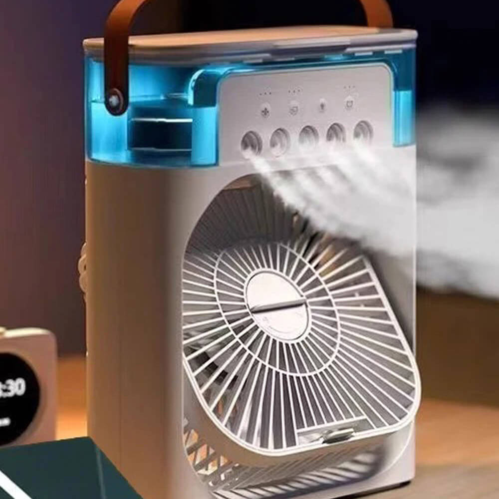 Ventilateur 3 en 1 | Fonction climatiseur & humidificateur 600mL | Portable et pratique