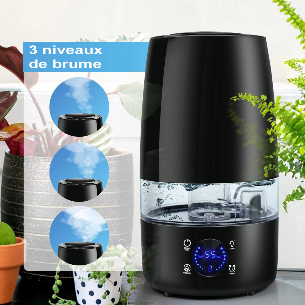 Humidificateur dair noir 4.5L