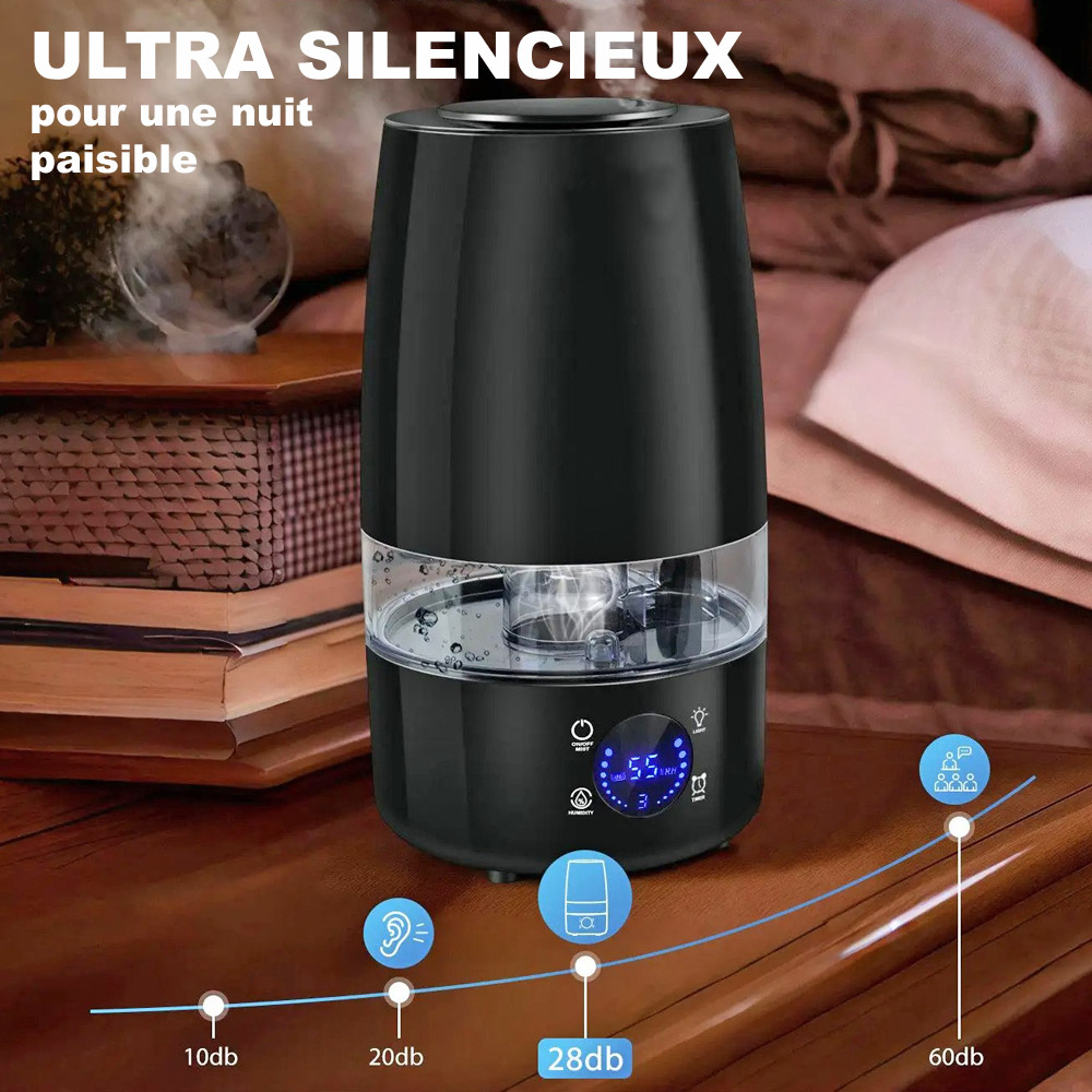Humidificateur dair noir 4.5L