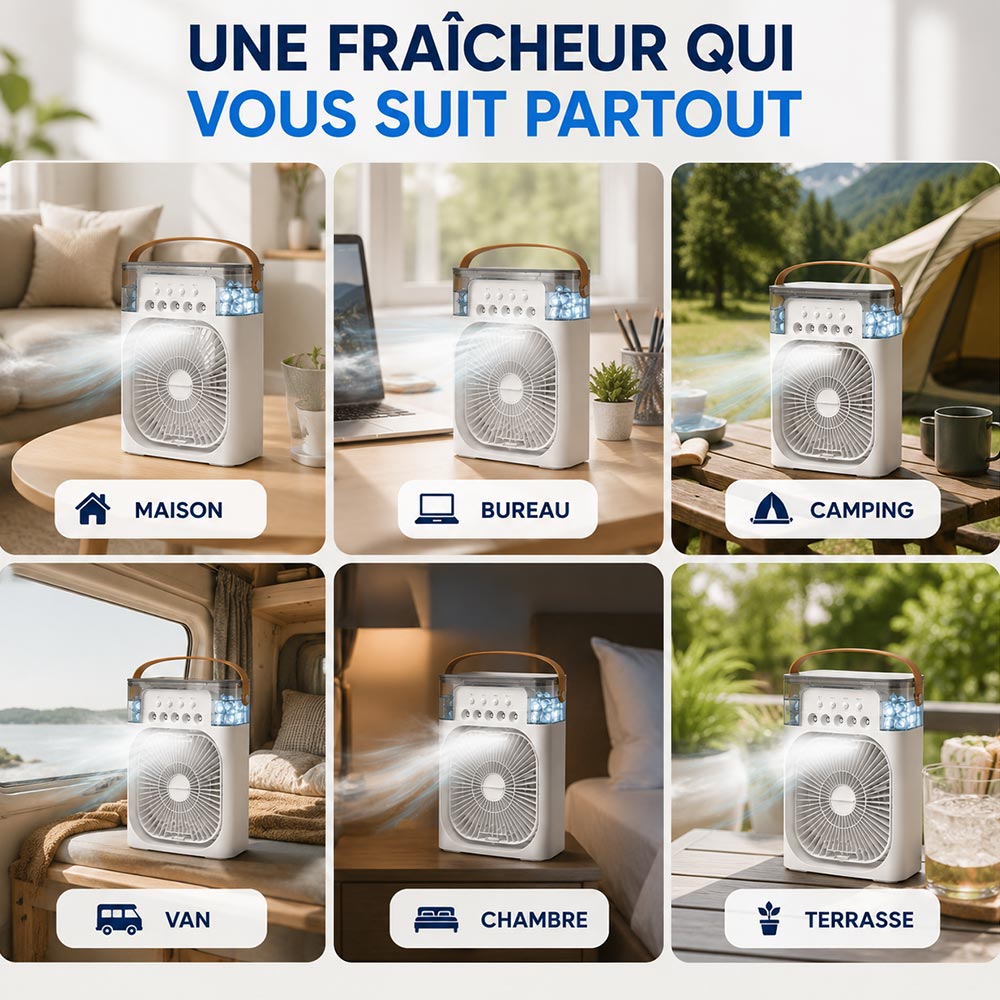 Rafraîchisseur dair personnel 3-en-1