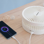 Ventilateur blanc sur pied sans fil multifonction innovagoods