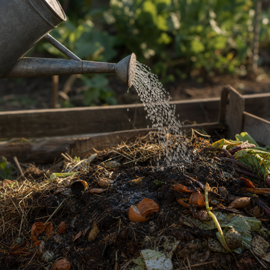 Faut-il arroser le compost ? Réponse selon l'état de votre tas