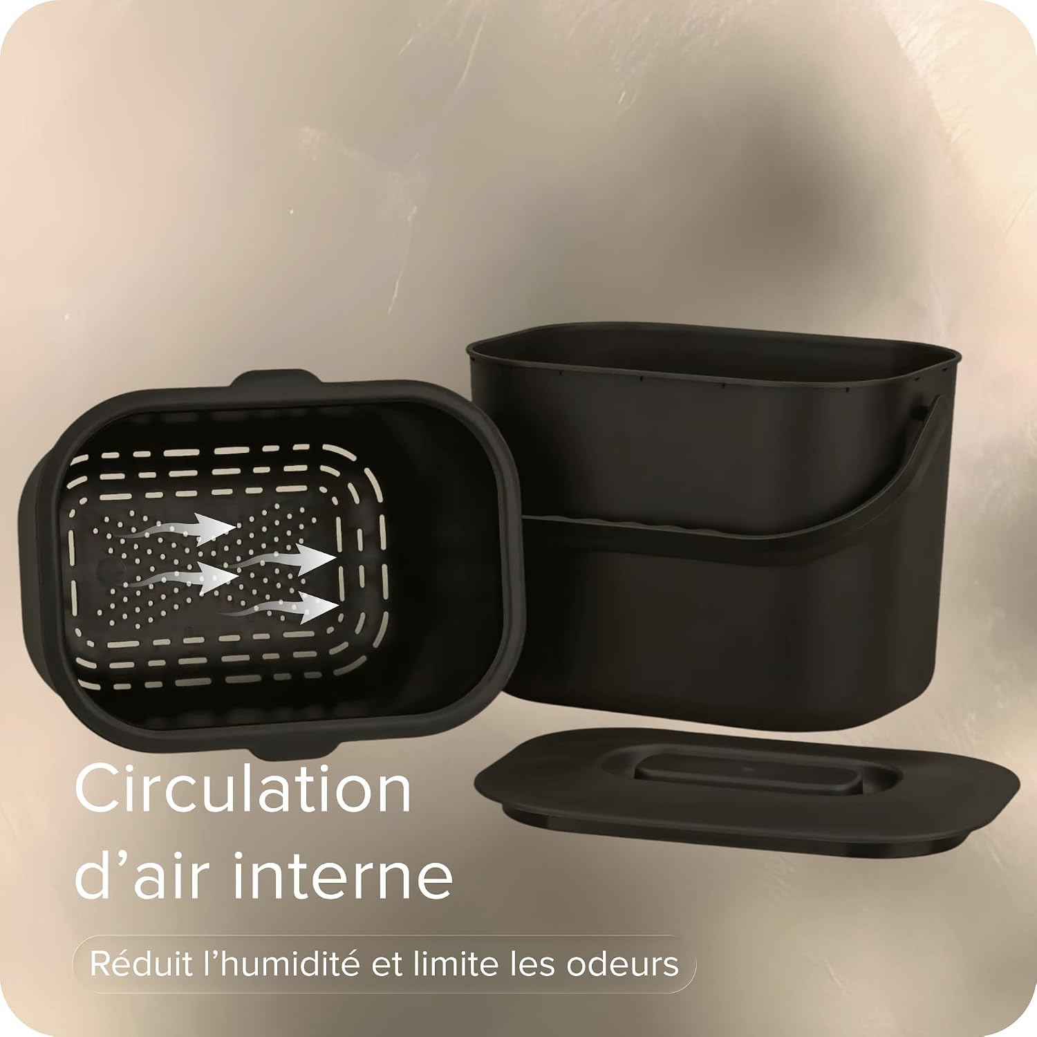 Black Sweden Home Poubelle de Cuisine 7L pour Compost - Seau à Déchets Alimentaires Inodore avec Couvercle -Passe au Lave-V 9