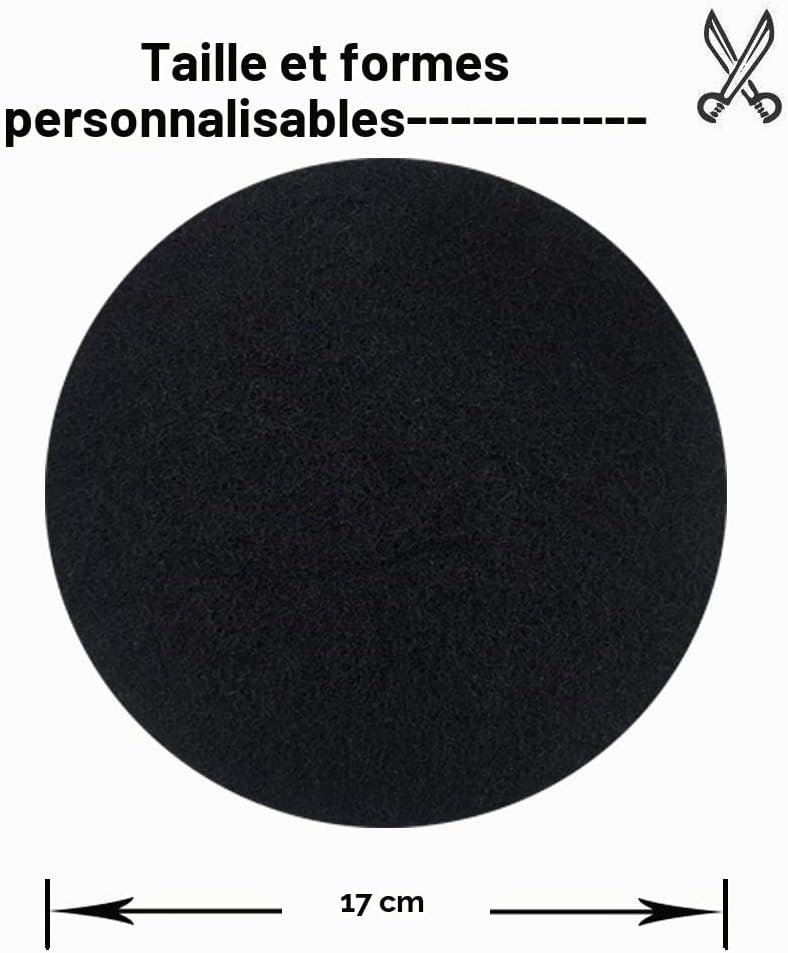 Filtre à charbon de 17 cm de diamètre, taille et forme personnalisables