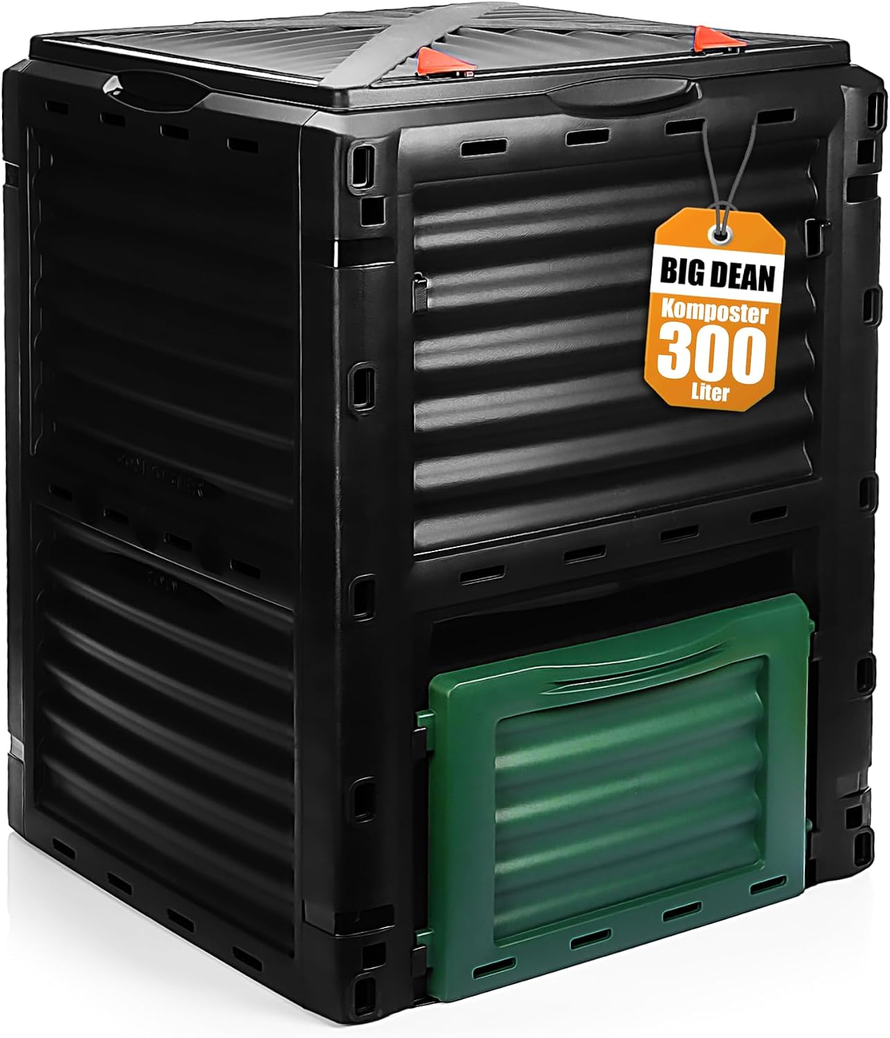 BigDean Composteur jardin 300 litres – Composteur rapide en plastique résistant aux intempéries et fabriqué en Europe Plast 9