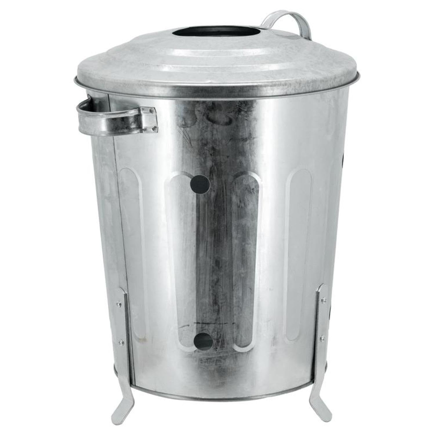 Bac à compost de balcon Aubry Gaspard en métal galvanisé 18 L, couvercle et pieds