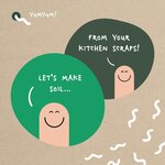 Illustration de vers souriants avec le texte publicitaire sur la transformation des déchets de cuisine